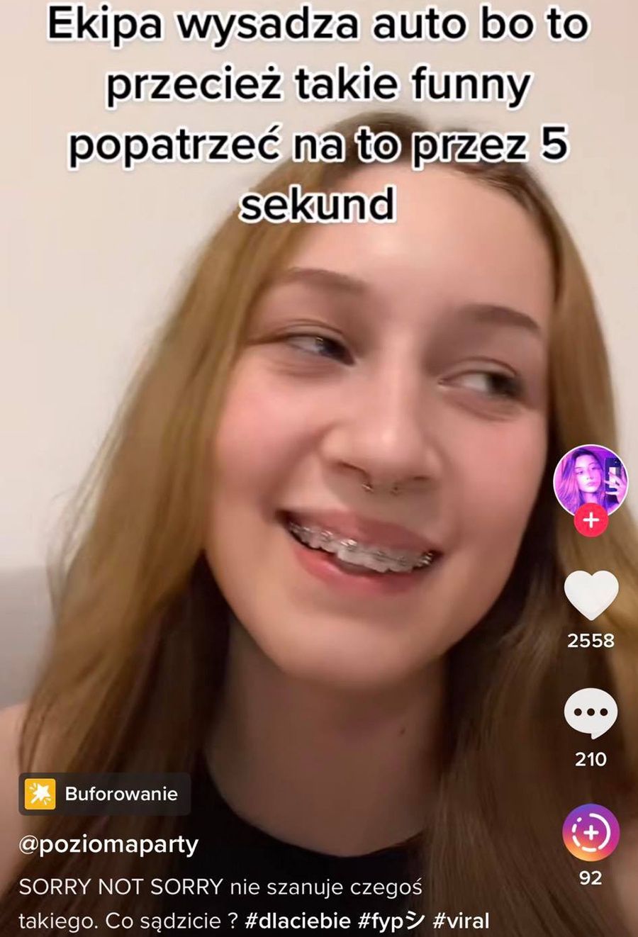 TikTokerka komentuje filmik Ekipy Friza 