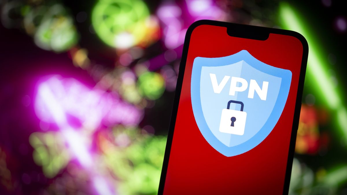 A VPN virtual private network logo is seen in this photo illustration on 23 November, 2023 in Warsaw, Poland. (Photo by Jaap Arriens/NurPhoto via Getty Images)