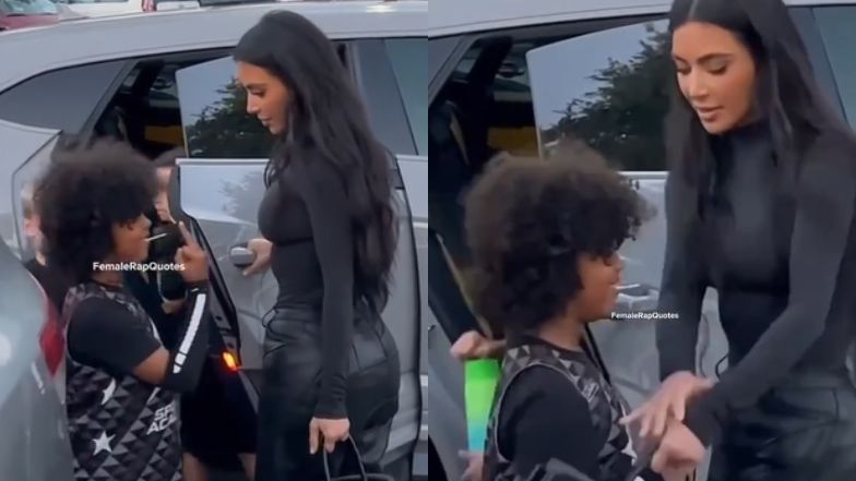 Syn Kim Kardashian pozdrawia paparazzi środkowym palcem
