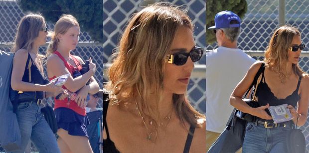 Tak Jessica Alba zachowywała się przy EKSMĘŻU na meczu 15-letniej córki. Wymowniej się nie dało? (FOTO)