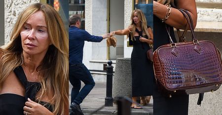 Uzbrojona w torebkę za 66 TYSIĘCY ZŁOTYCH Joanna Przetakiewicz odwiedza kawiarnię. Kupiła bułkę swojemu szoferowi. Miło?