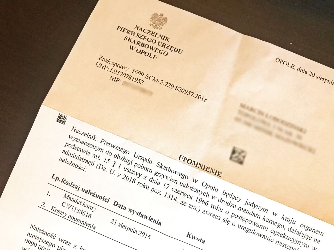 Urząd Skarbowy w Opolu wysyła listy. Trzeba płacić.
