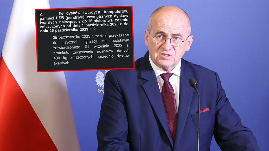 400 kg dysków twardych zutylizowano po wyborach do Sejmu w resorcie kierowanym przez szefa MSZ Zbigniewa Raua