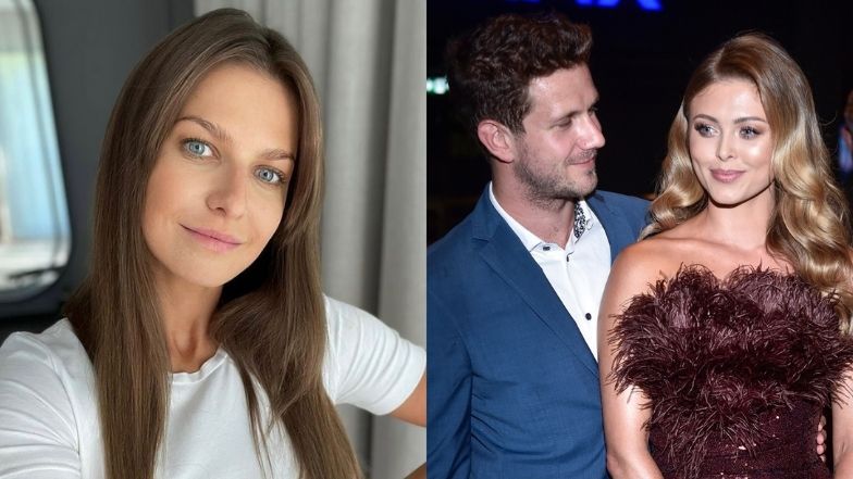 Anna Lewandowska pozuje w weselnej kreacji