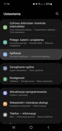 Szczegóły aplikacji w Androidzie