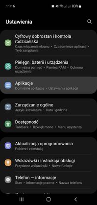 Szczegóły aplikacji w Androidzie
