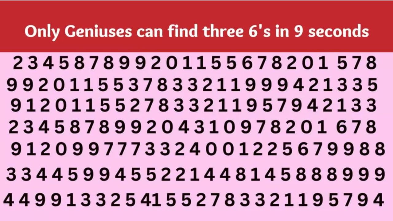 Tylko geniusz potrafi znaleźć trzy szóstki w 9 sekund