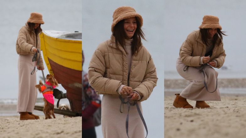 Jakub Rzeźniczak i Paulina Nowicka urządzają sobie sesję na plaży w Sopocie