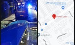 Zerwało dach. Autobus nie zmieścił się pod wiaduktem