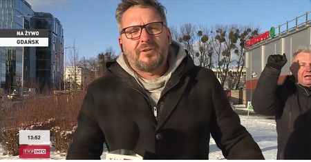 Krzyczał przed kamerą TVP. Transmisja szła na całą Polskę
