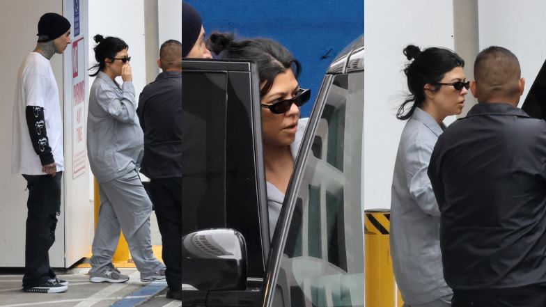 Ciężarna Kourtney Kardashian opuszcza szpital w towarzystwie Travisa. Muzyk wcześniej przerwał trasę koncertową z powodów rodzinnych (ZDJĘCIA)
