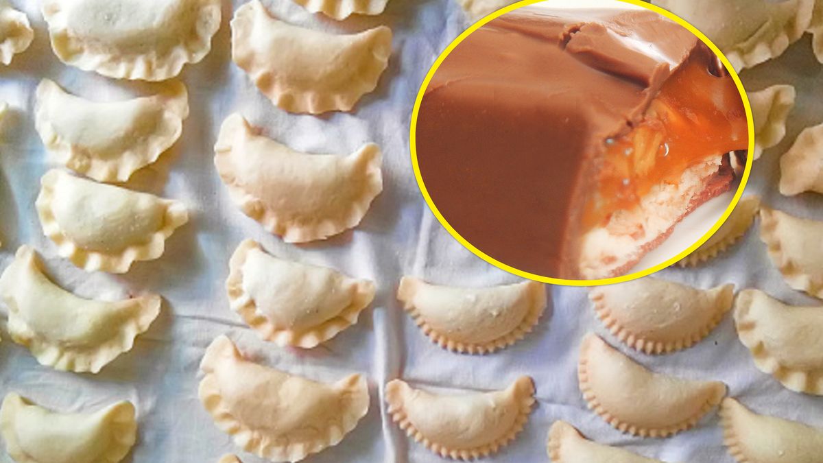 Pierogi z czekoladą i batonikami.