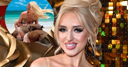 Caroline Derpienski w skąpym bikini. Pozowała w nietypowym towarzystwie