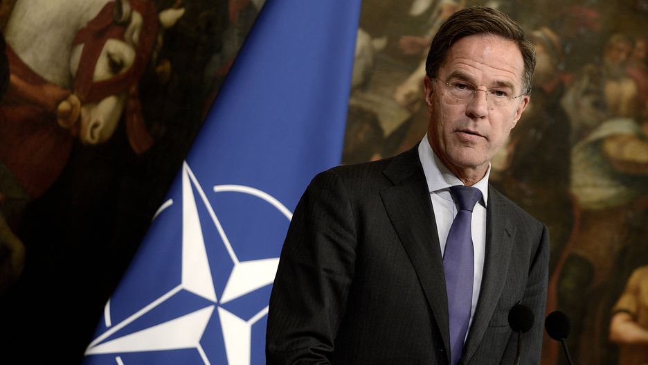ROME, ITALY - NOVEMBER 05:NATO Secretary General Mark Rutte during the meeting at Palazzo Chigi with Giorgia Meloni (not in the photo) ,on November 05 , 2024 in Rome, Italy.  Photo by Simona Granati - Corbis/Corbis via Getty Images)