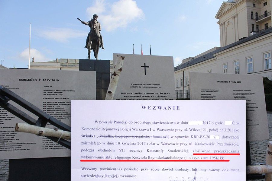 Krzyczał "kłamca!" podczas miesięcznicy. Policja prowadzi postępowanie ws. "zakłócania aktu religijnego"