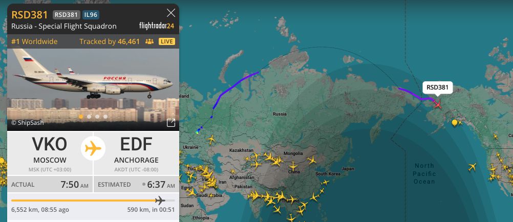 Zrzut ekranu pokazujący lot RSD381