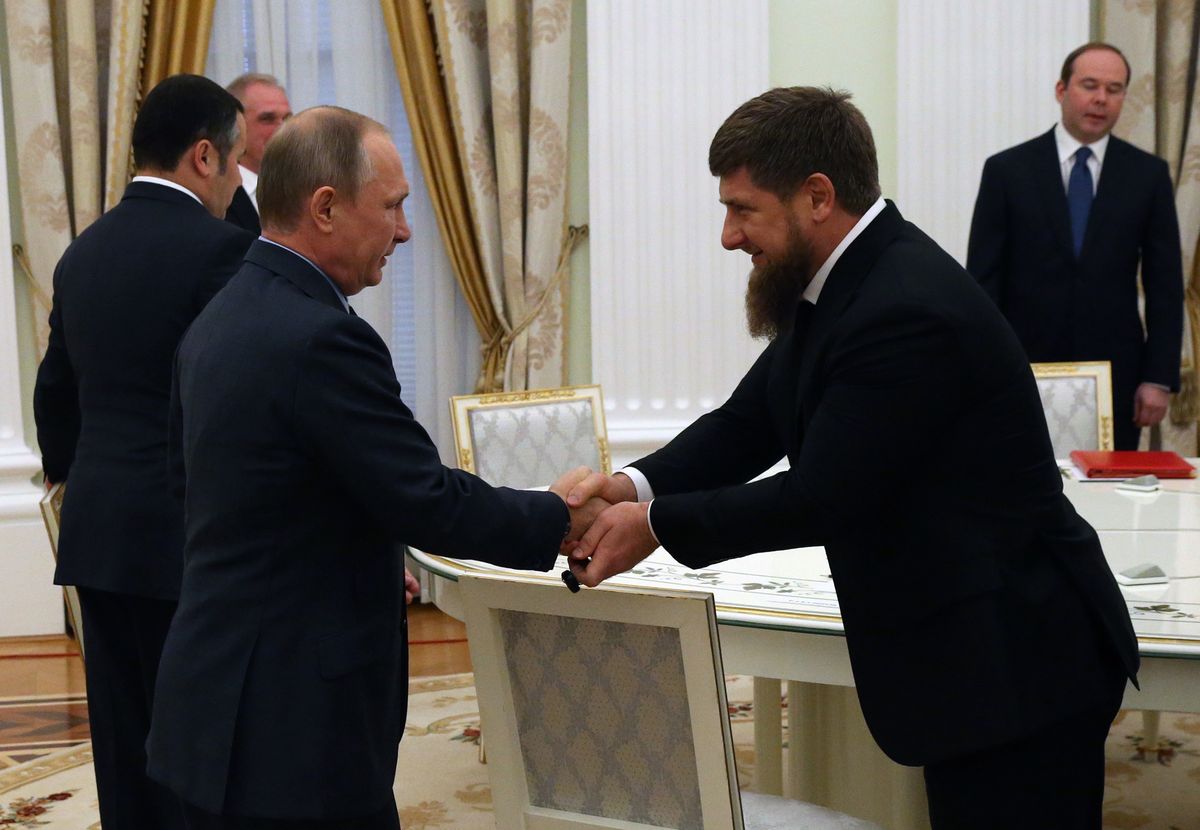 Spotkanie czeczeńskiego przywódcy Ramzana Kadyrowa z rosyjskim dyktatorem Władimirem Putinem