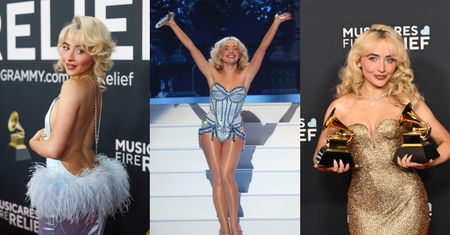 Sabrina Carpenter przebierała się na Grammy aż TRZY RAZY. Odsłoniła plecy i dekolt oraz zapomniała stanika