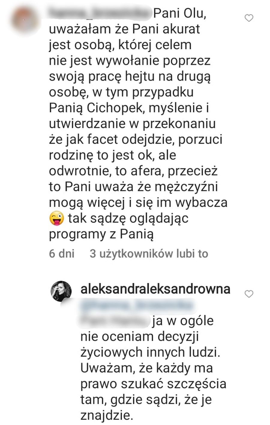 Aleksandra Kwaśniewska odpiera zarzuty o bycie hieną  