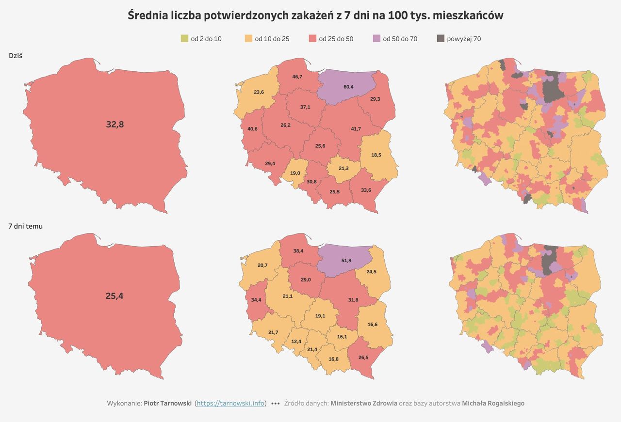 Koronaiwirus. Tak rozwinęła się trzecia fala epidemii w ciągu ostatnich 7 dni