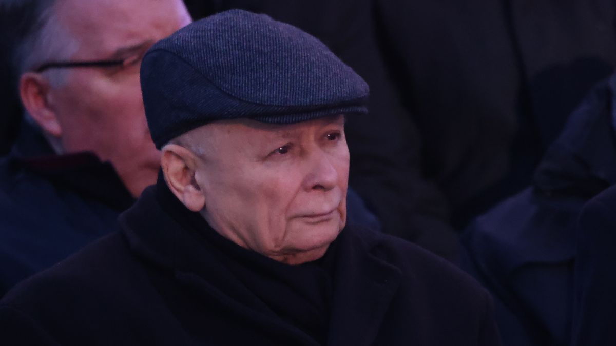 Law and Justice party leader Jaroslaw Kaczynski before the speech of the President of the United States Joe Biden in Warsaw, Poland on February 21, 2023. President Biden visits Poland, after the unexpected visit to Kyiv, ahead of the anniversary of Russian invasion of Ukraine. (Photo by Jakub Porzycki/NurPhoto via Getty Images)