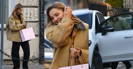 Zabiegana Małgorzata Socha drepcze w ciżemkach za 4,5 TYSIĄCA do wartego PÓŁ MILIONA mercedesa. Powiało luksusem? (ZDJĘCIA)