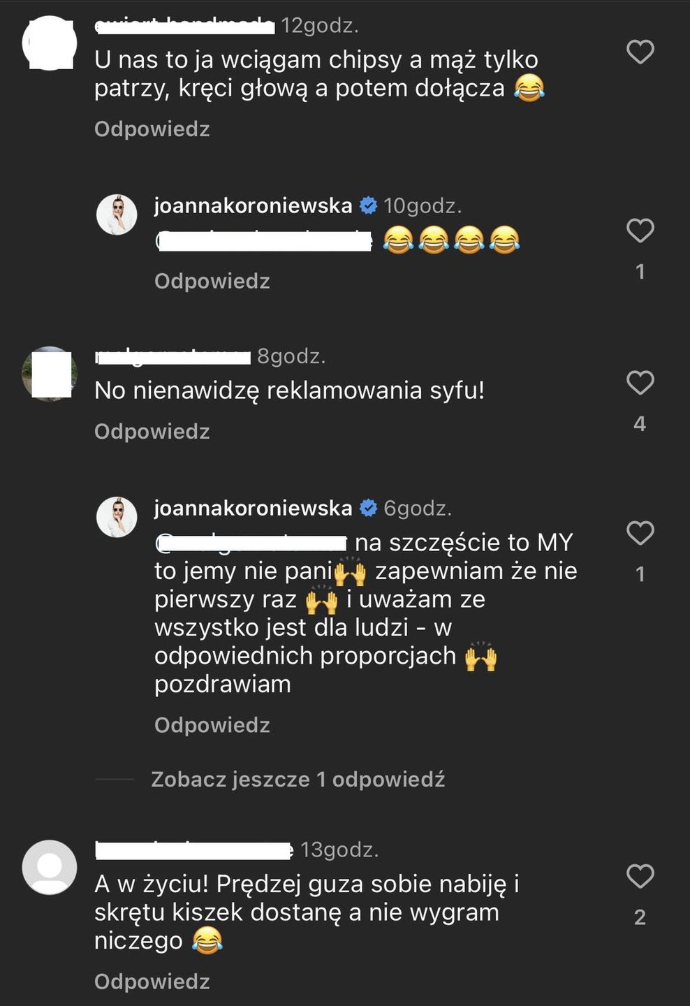 Joanna Koroniewska reklamuje chrupki. W komentarzach dyskusja