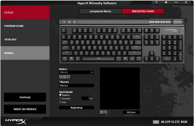 HyperX Alloy Elite RGB - tworzenie makr