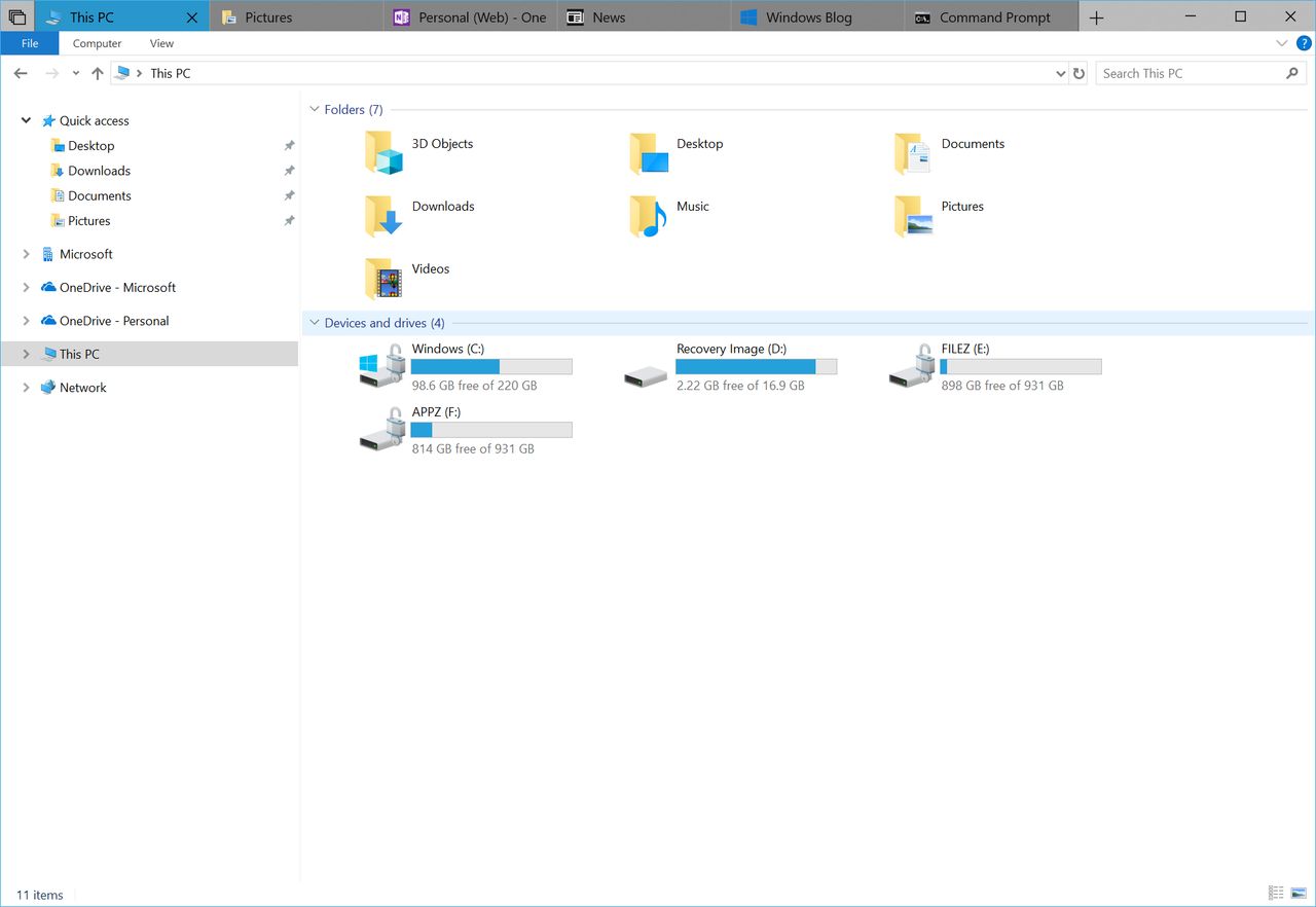 Eksplorator plików w Windowsie 10 RS5. Źródło: windows.blogs.com