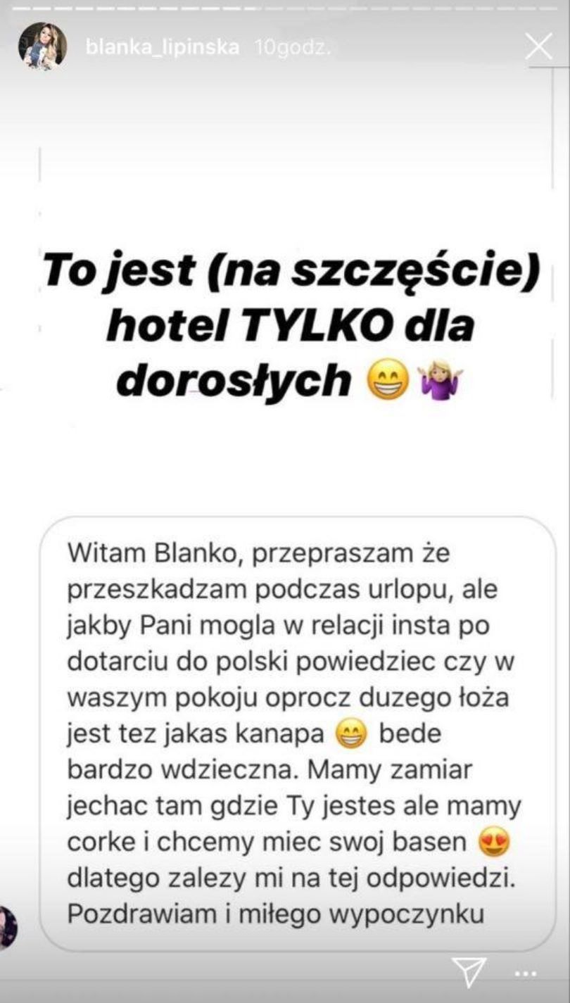 Blanka Lipińska zachwala pobyt w hotelu "tylko dla dorosłych"