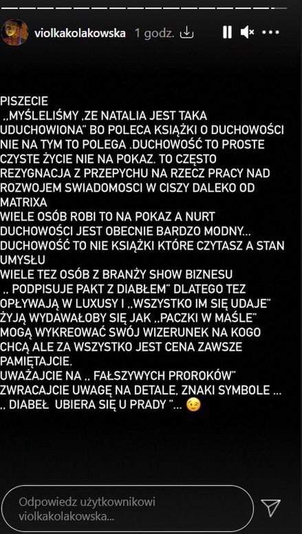 Viola Kołakowska uderza w Natalię Siwiec