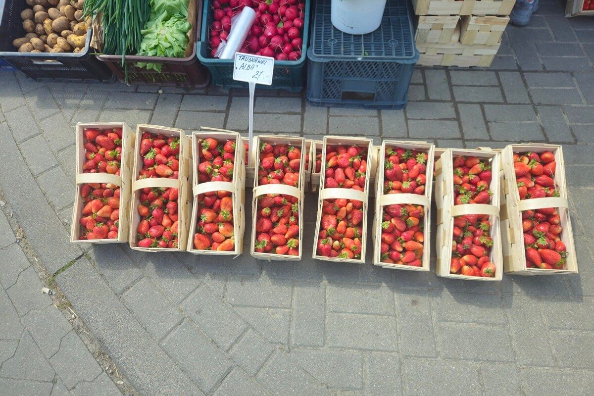 Pierwsze polskie truskawki na targowiskach w Lublinie