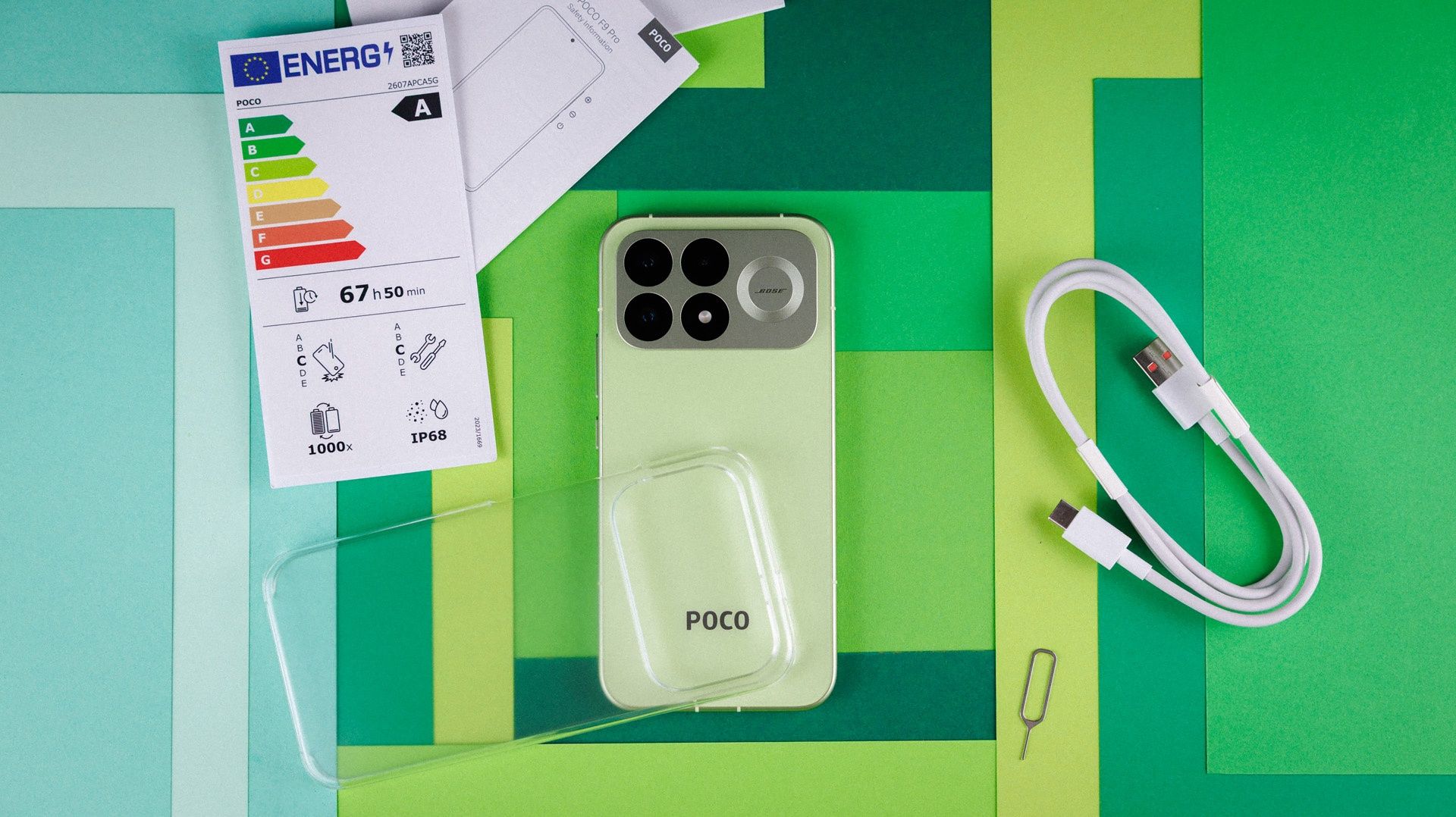 Zawartość pudełka Xiaomi POCO F9 Pro.