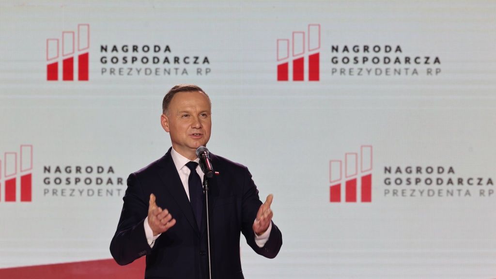 Andrzej Duda podczas gali wręczenia Nagrody Gospodarczej Prezydenta RP.