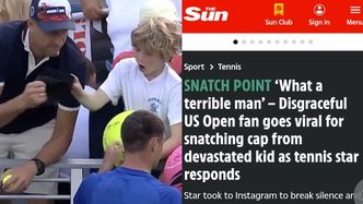 Mężczyzna, który UKRADŁ czapkę chłopcu na US Open, stał się naczelnym wrogiem zagranicznych mediów: "Co za OKROPNY człowiek"