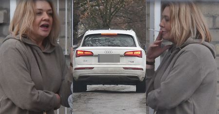 Małgorzata Ostrowska-Królikowska "puszcza dymka" po kolejnym treningu do "TzG" i mknie przez chodnik swoim audi (ZDJĘCIA)