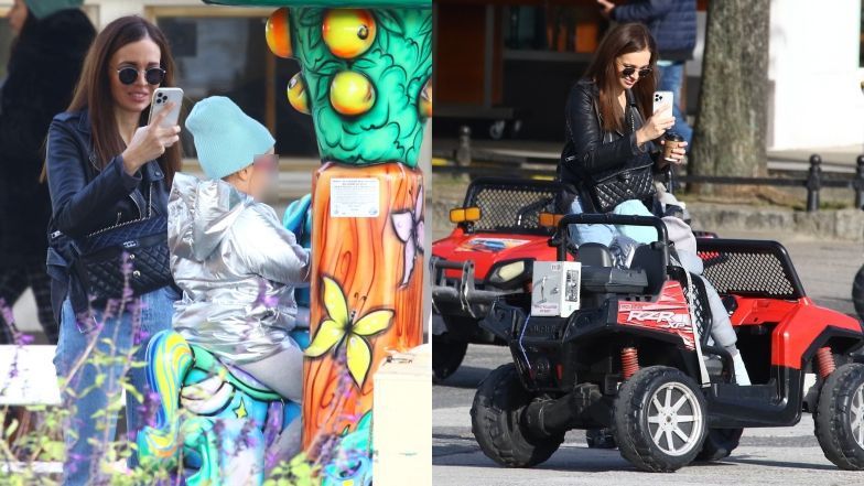 Anna Wendzikowska z córkami nad morzem