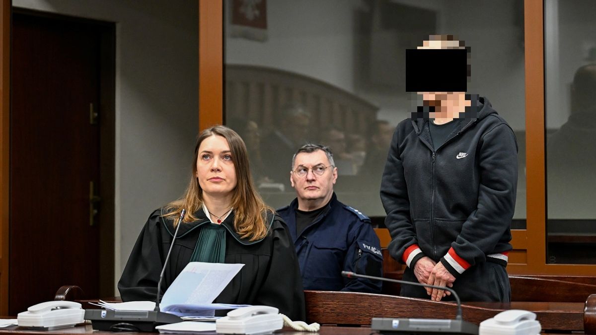Piotr W. na sali rozpraw 20 stycznia.