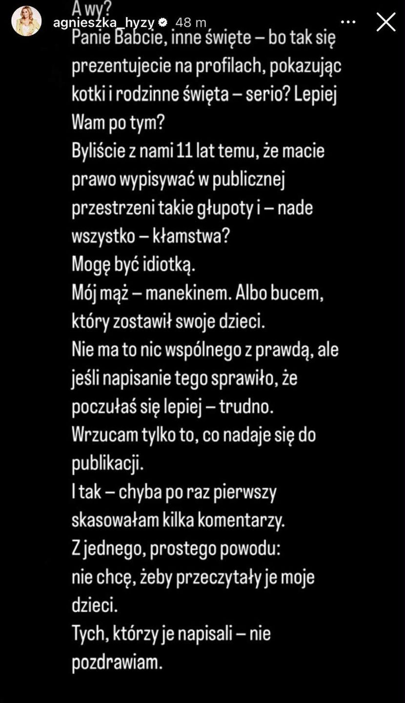 Agnieszka Hyży reaguje na uszczypliwe komentarze