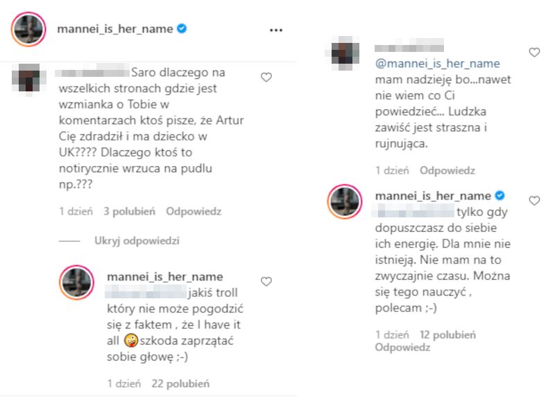 Sara Boruc odpowiada na sugestie, jakoby Artur ją zdradził i miał dziecko z inną 