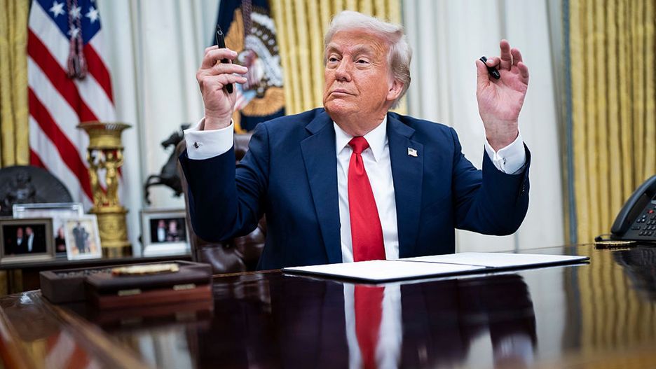 Trump White House
Washington, DC - March 31 : President Donald J Trump, with singer Kid Rock by his side, speaks to reporters and signs an executive order about enforcement in the concert and entertainment industry, in the Oval Office at the White House on Monday, March 31, 2025 in Washington, DC. (Photo by Jabin Botsford/The Washington Post via Getty Images)
The Washington Post
