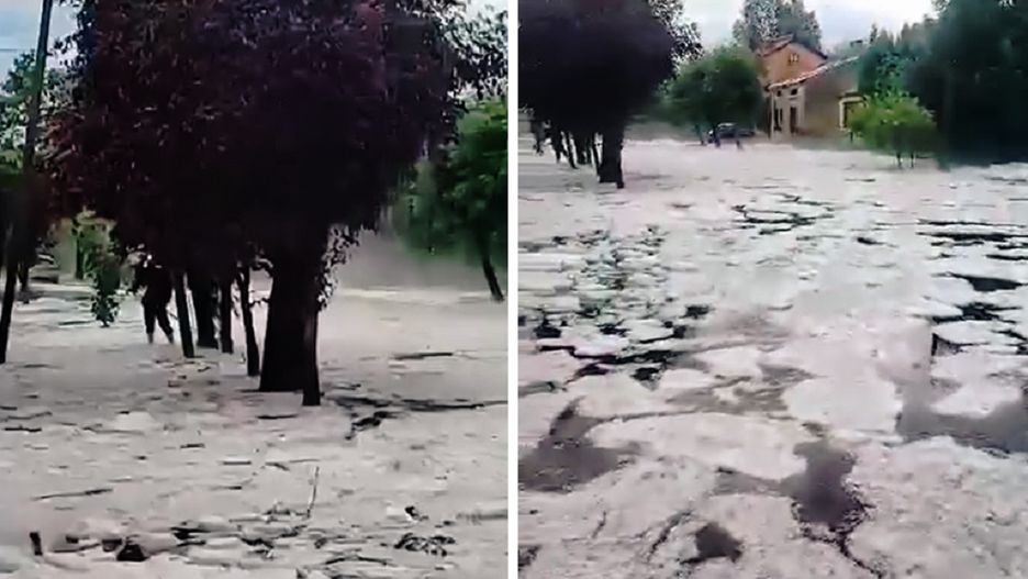 Potężne gradobicie. Nagranie w sieci 