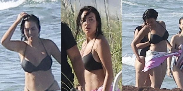 Naturalna Georgina Rodriguez szaleje na plaży w skąpym bikini. Jest ogień? (ZDJĘCIA)
