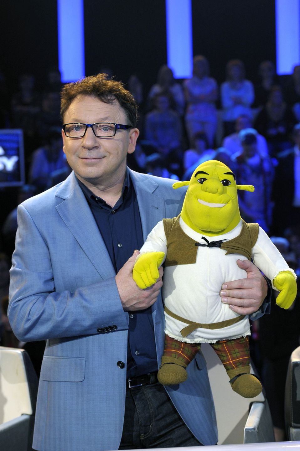 okulary, maskotka, Shrek, Zbigniew Zamachowski