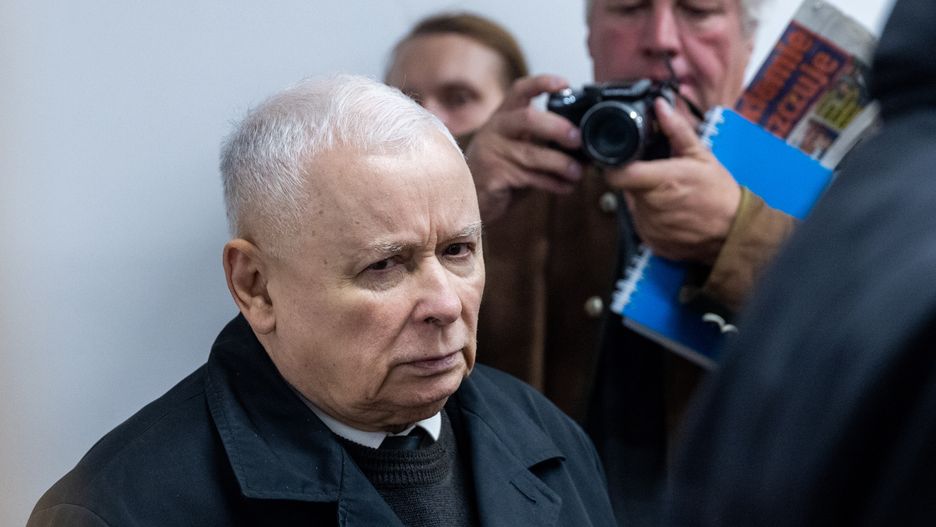 Leader Law and Justice party Jaroslaw Kaczynski stands in line while voting in Poland's parliamentary elections in Warsaw, Poland on October  15, 2023.

 (Photo by Andrzej Iwanczuk/NurPhoto via Getty Images)