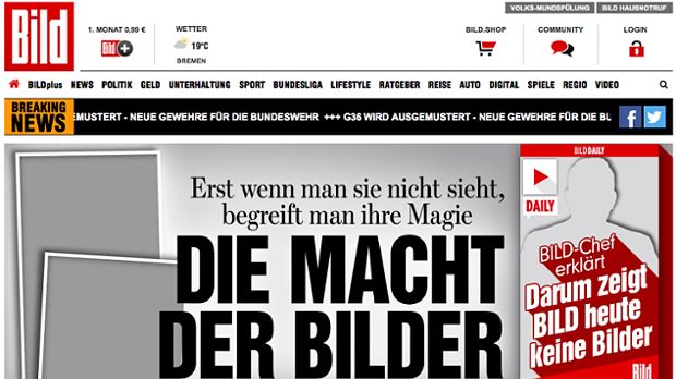Niemiecki "Bild" przez jeden dzień bez zdjęć 1