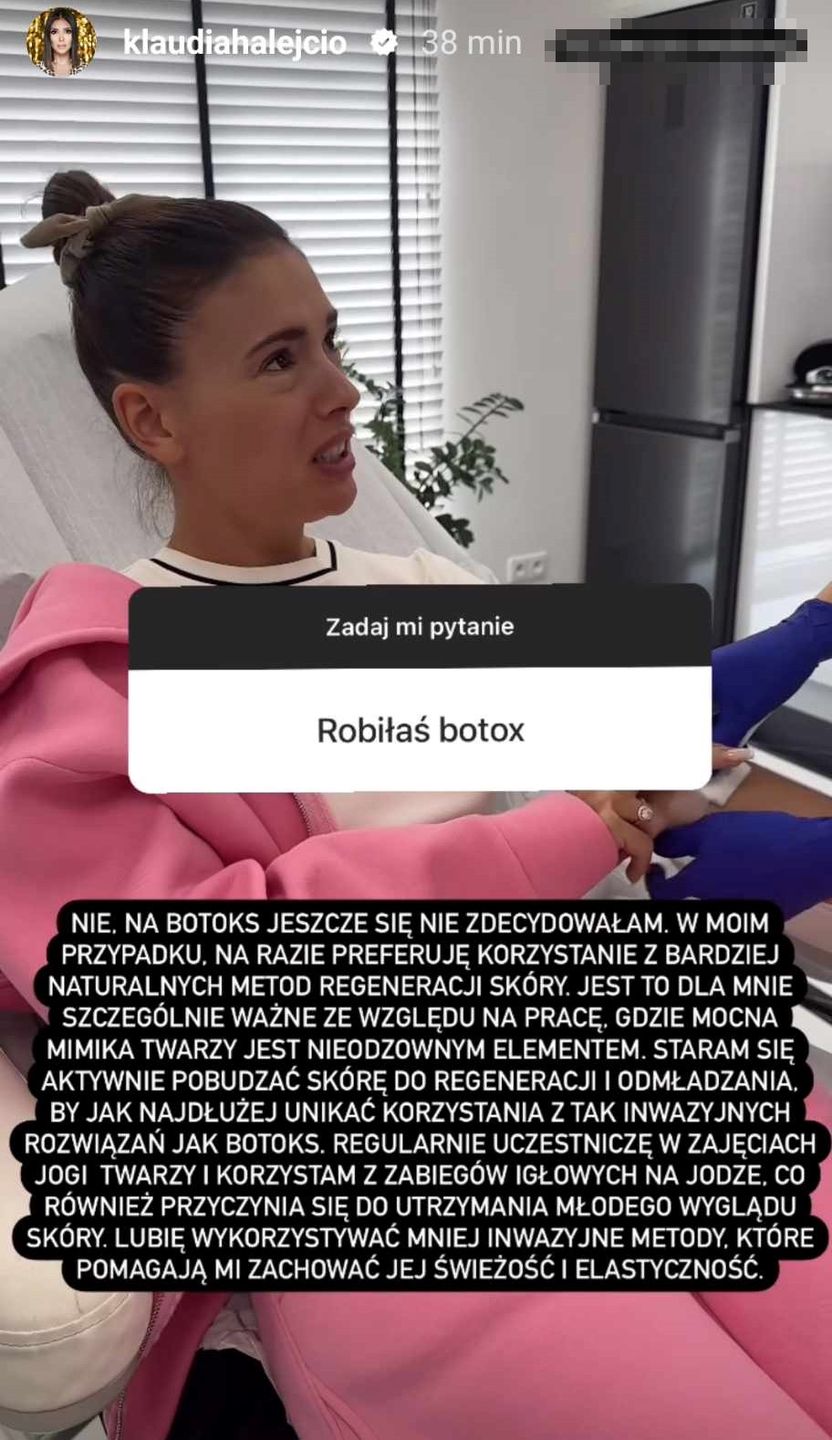 Klaudia Halejcio wymienia zabiegi medycyny estetycznej, jakim się poddała