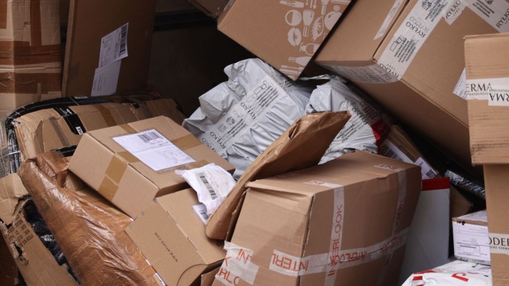 DPD Courier In Poland
Shipping boxes are seen in a delivery car Krakow, Poland on April 3, 2024. (Photo by Jakub Porzycki/NurPhoto via Getty Images)
NurPhoto
box, boxes, company, courier, delivery, parcel, shipment, shipments, shipping boxes, delivery car, april 3, jakub porzycki, nurphoto, logistics, cargo, parcel delivery, courier services, package handling, distribution, freight, postal services, delivery industry, mail order, goods transport, delivery network, delivery vehicle, commerce, trade, consignment, delivery logistics, inventory movement, dispatch.