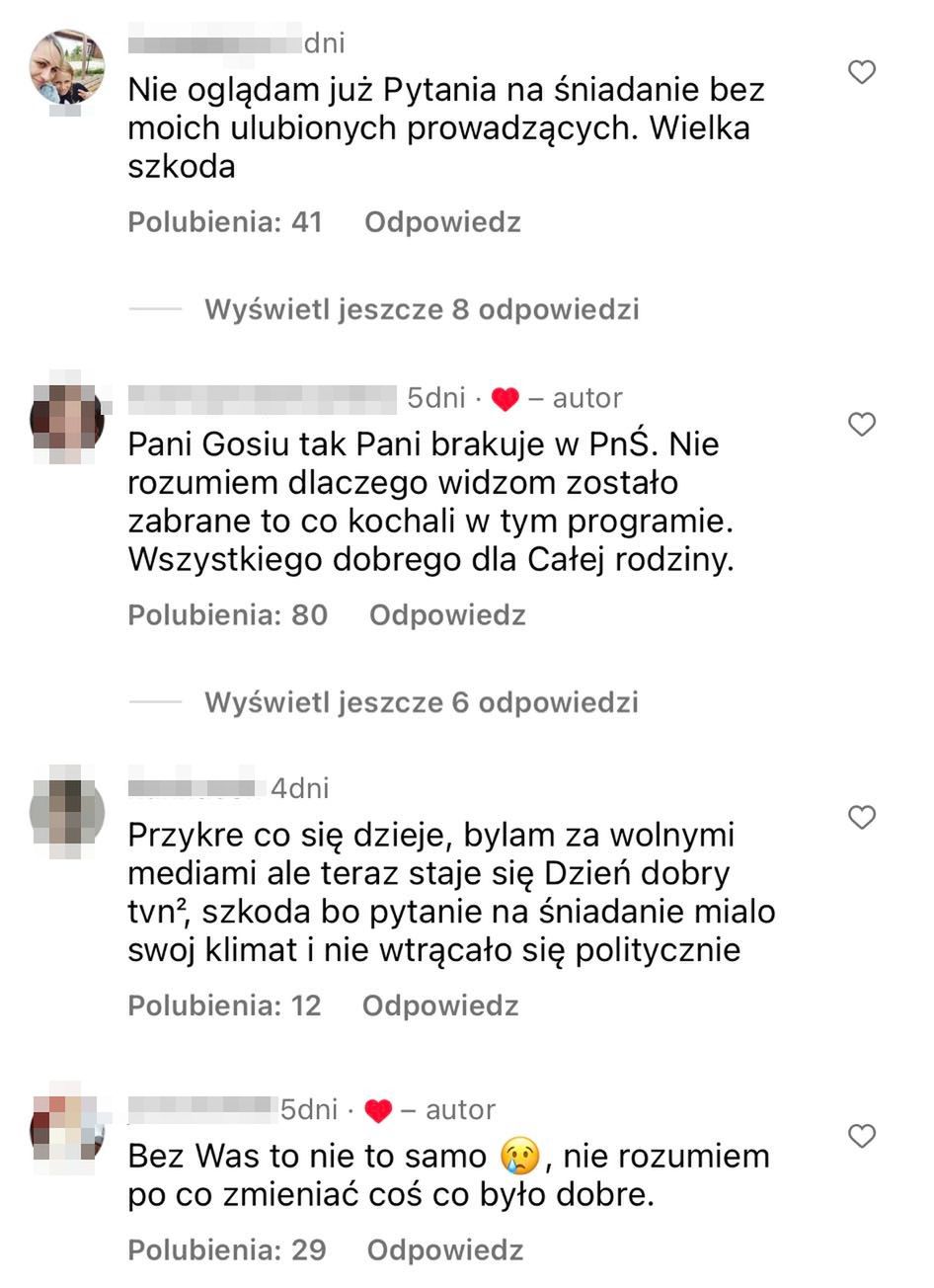 Komentarze pod wpisem Małgorzaty Opczowskiej