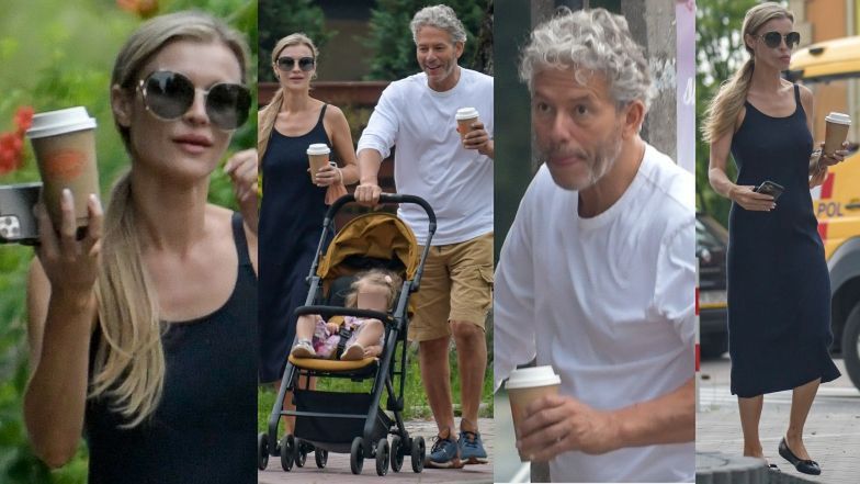 Joanna Krupa z mężem i córeczką w Warszawie